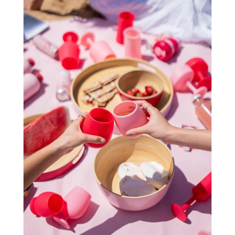 Porter Green Cherry + Blush | Fegg | Silicone Stemless Wine Glasses