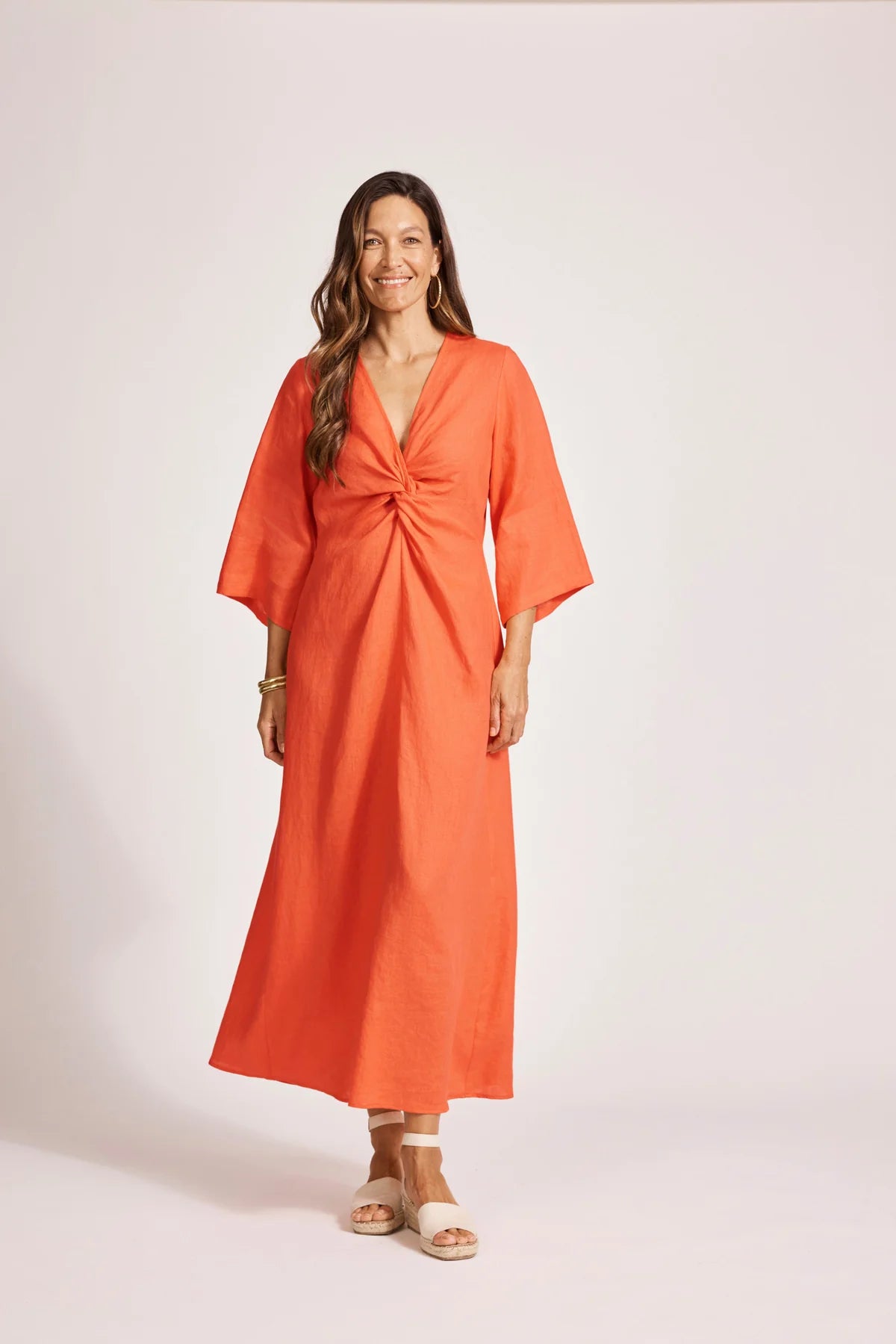 Eb and Ive Miramar Twist Maxi Dress Coral