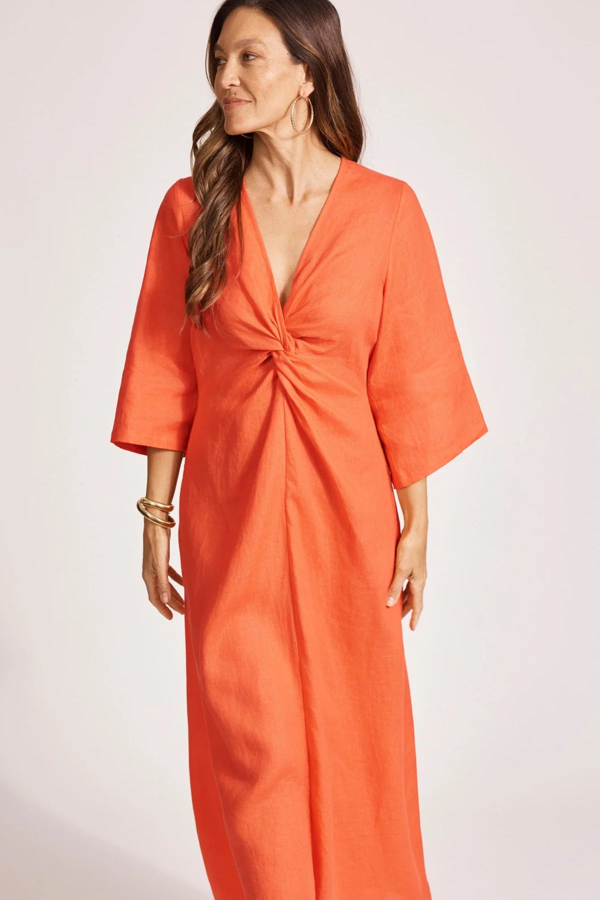 Eb and Ive Miramar Twist Maxi Dress Coral