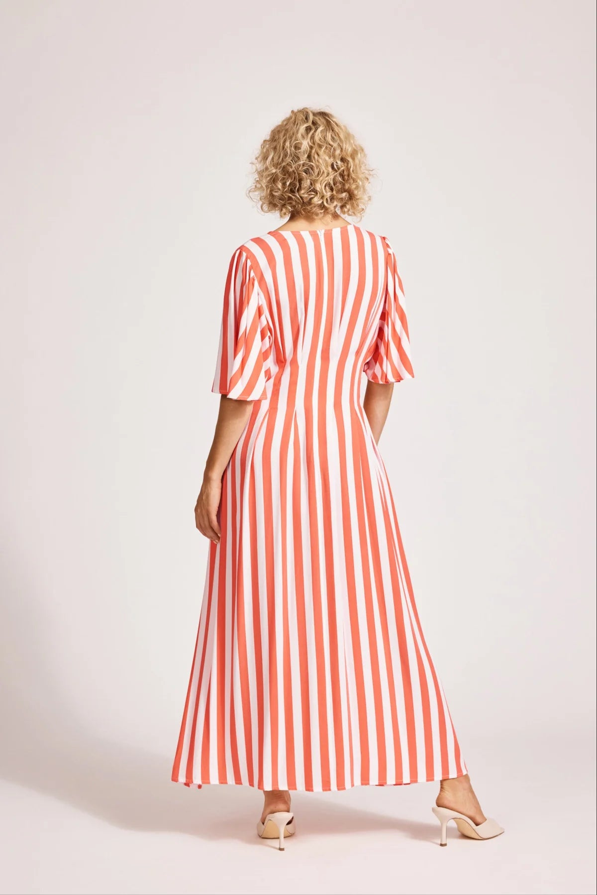 Eb and Ive Treville Stripe Maxi Dress Coral