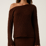 Amira Alura Chocolate Crop Knit Jumper
