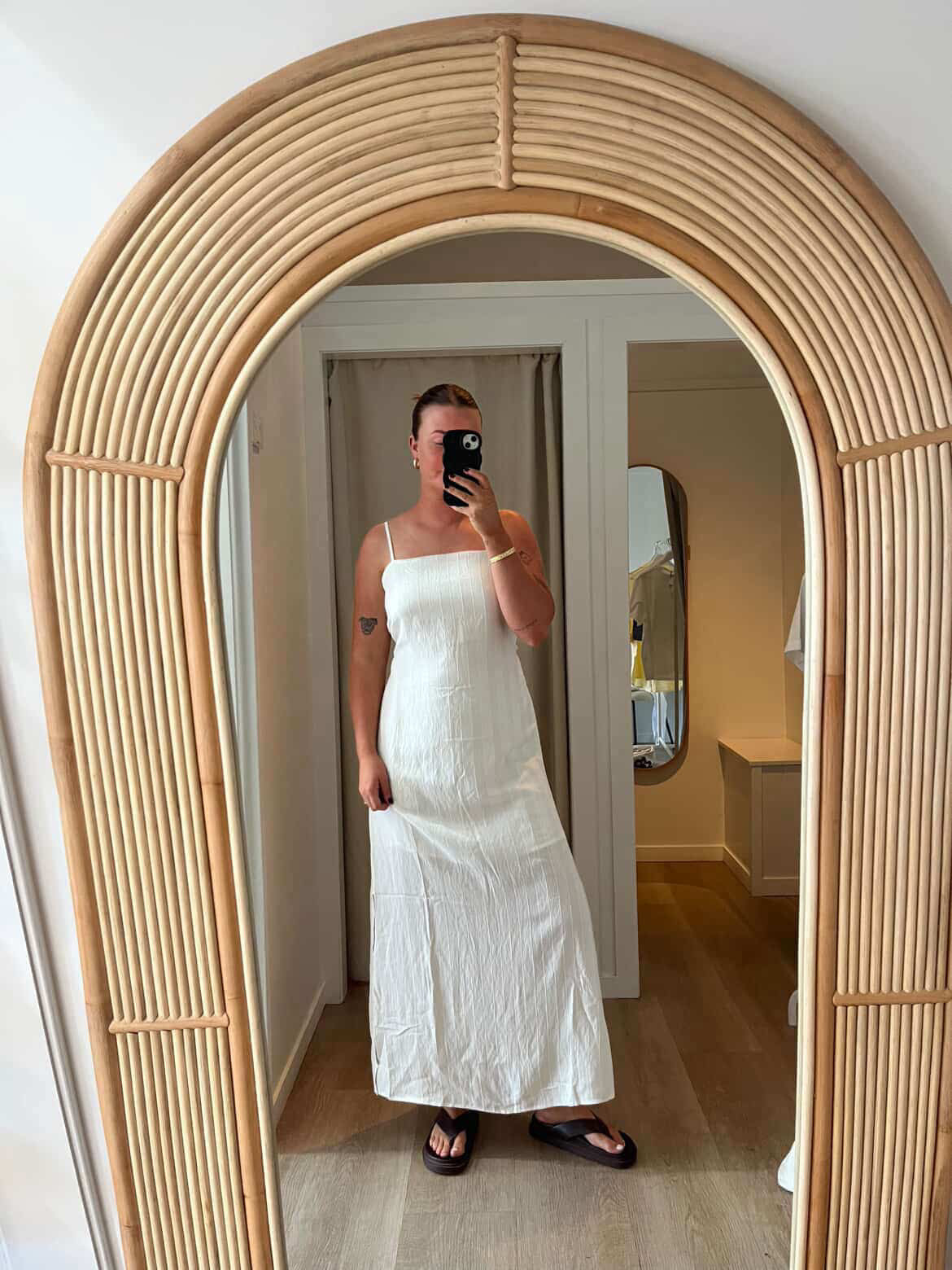 White Closet Jacquard Stripe Sundress