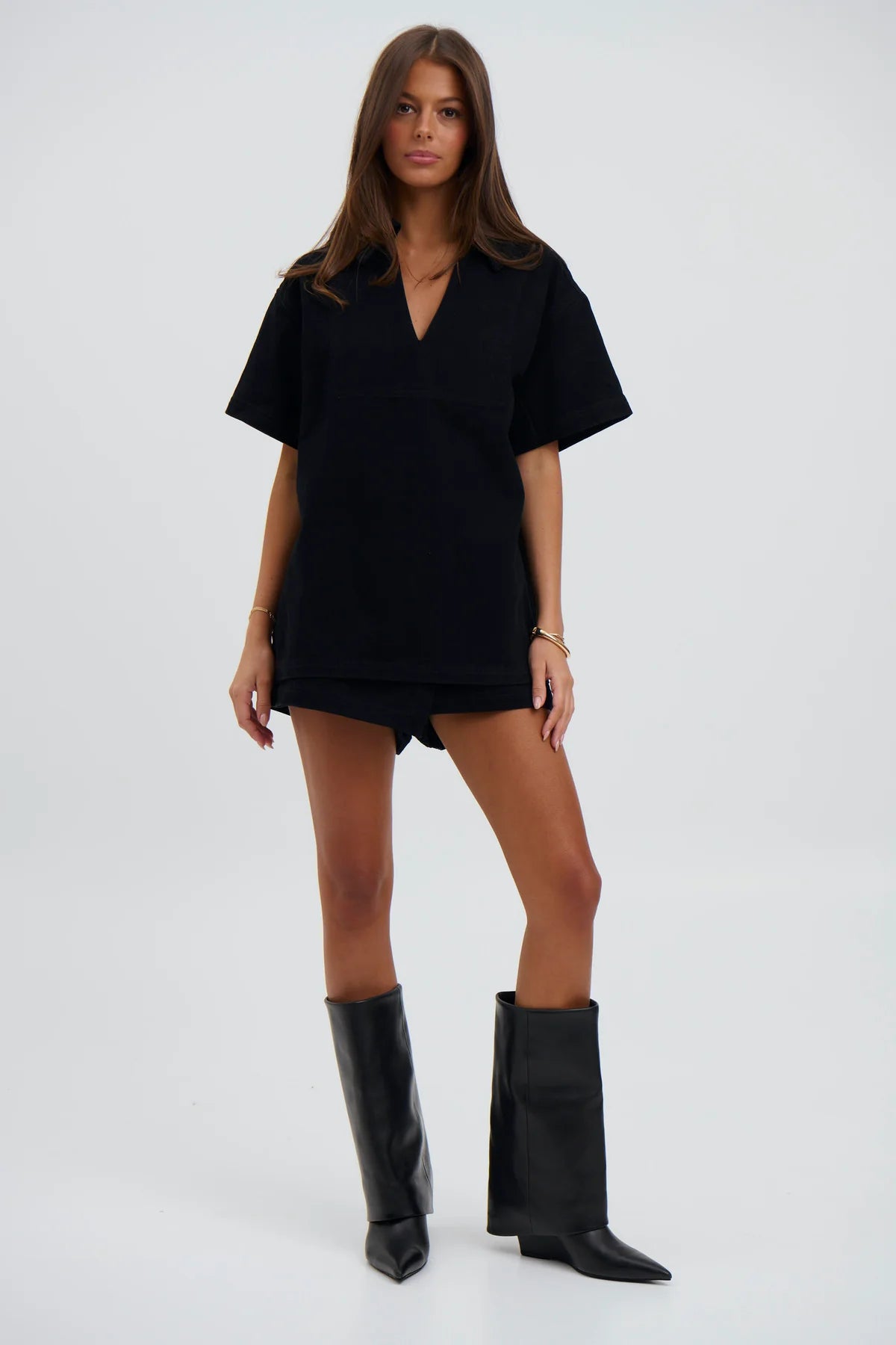 Ebby and I Denim Shirt (Washed Black)