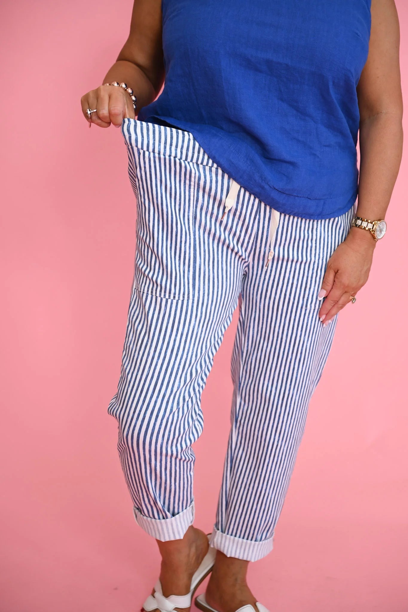 Donna Donna Passp Striped Pant
