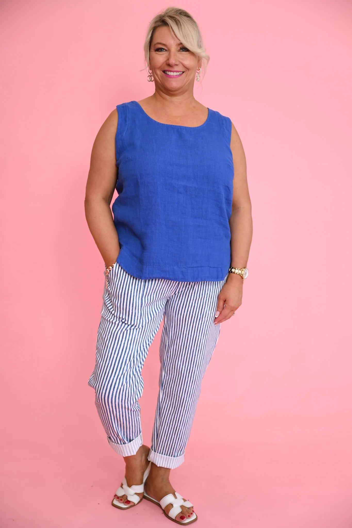 Donna Donna Passp Striped Pant