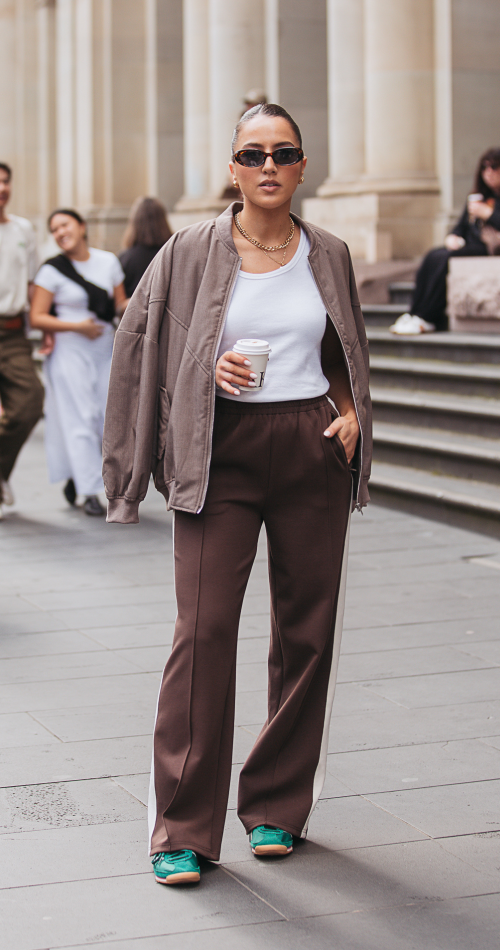 Feather and Noise Noah Wide Pant - Chocolate Cream Stripe