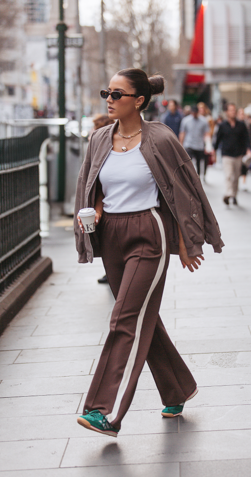 Feather and Noise Noah Wide Pant - Chocolate Cream Stripe